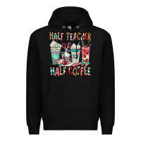 Black half teacher half coffee Premium Hoodie - texasbilliewilder