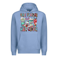 Colony Blue half teacher half coffee Premium Hoodie - texasbilliewilder