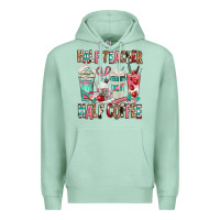 Seafoam half teacher half coffee Premium Hoodie - texasbilliewilder
