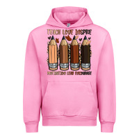 Fuchsia Pink teach love inspire motivation lead encourage Urban Hoodie - Zillion Design Studio