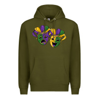 Army Green mardi gras mask Premium Hoodie - RanaPortraitStore