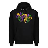 Black mardi gras mask Premium Hoodie - RanaPortraitStore