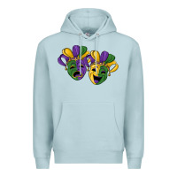 Blue Mist mardi gras mask Premium Hoodie - RanaPortraitStore
