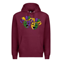 Burgundy mardi gras mask Premium Hoodie - RanaPortraitStore