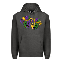 Charcoal Heather mardi gras mask Premium Hoodie - RanaPortraitStore