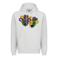 Dove Grey mardi gras mask Premium Hoodie - RanaPortraitStore