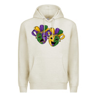 Oatmeal Heather mardi gras mask Premium Hoodie - RanaPortraitStore
