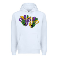 White mardi gras mask Premium Hoodie - RanaPortraitStore