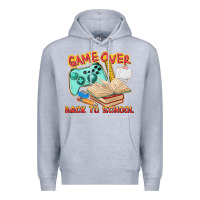 Heather Grey game over back to school Premium Hoodie - texasbilliewilder