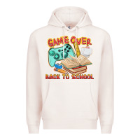 Pale Pink game over back to school Premium Hoodie - texasbilliewilder