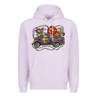 Lilac mardi gras truck with mask fleur de lis and crawfish Premium Hoodie - RanaPortraitStore