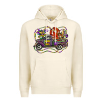 Tofu mardi gras truck with mask fleur de lis and crawfish Premium Hoodie - RanaPortraitStore
