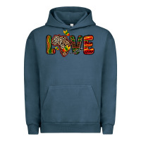 Pigment Midnight Navy love africa map Urban Hoodie - Zillion Design Studio