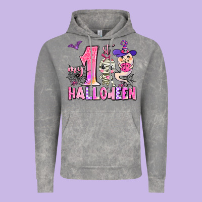 My First Pink Halloween Vintage Hoodie Designed By Adodesignshop