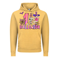 Vintage Mustard my first pink halloween Vintage Hoodie - AdoDesignShop