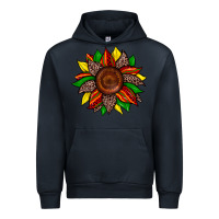 Navy juneteenth leopard sunflower Urban Hoodie - Zillion Design Studio