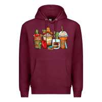 Burgundy spanish teacher coffee cups Premium Hoodie - Zillion Design Studio