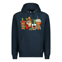 Navy spanish teacher coffee cups Premium Hoodie - Zillion Design Studio
