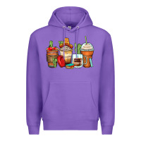Purple spanish teacher coffee cups Premium Hoodie - Zillion Design Studio