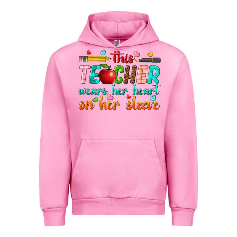 This Teacher Wears Her Heart On Her Sleeve Urban Hoodie by texasbilliewilder | Teevron