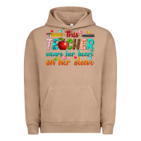 Pigment Burro this teacher wears her heart on her sleeve Urban Hoodie - texasbilliewilder