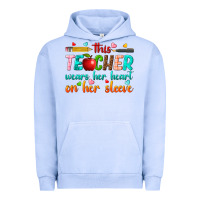 Pigment Grape Ice this teacher wears her heart on her sleeve Urban Hoodie - texasbilliewilder