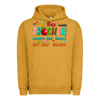 Pigment Peanut Butter this teacher wears her heart on her sleeve Urban Hoodie - texasbilliewilder