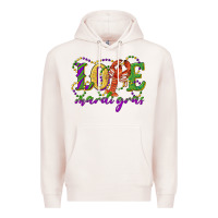 Pale Pink love with crawfish mardi gras Premium Hoodie - RanaPortraitStore