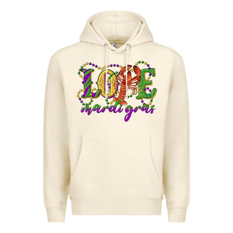 Love With Crawfish Mardi Gras Premium Hoodie by RanaPortraitStore | Teevron