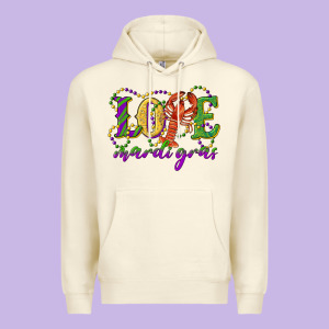 Love With Crawfish Mardi Gras Premium Hoodie Designed By Ranaportraitstore