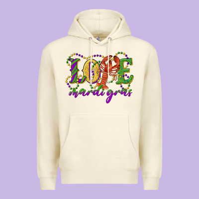 Love With Crawfish Mardi Gras Premium Hoodie Designed By Ranaportraitstore