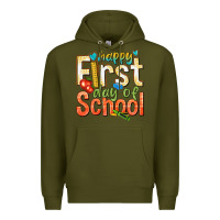 Army Green happy first day of school Premium Hoodie - texasbilliewilder