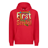 Red happy first day of school Premium Hoodie - texasbilliewilder