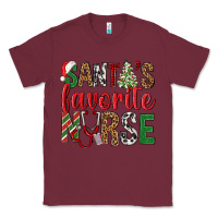 Burgundy Santa's Favorite Nurse Classic Tee - BundleAndBundleShop