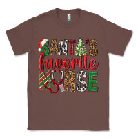 Chestnut Santa's Favorite Nurse Classic Tee - BundleAndBundleShop