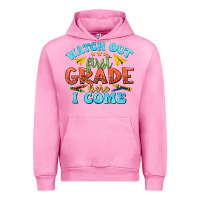 Fuchsia Pink watch out first grade here i come Urban Hoodie - texasbilliewilder