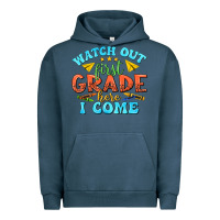 Pigment Midnight Navy watch out first grade here i come Urban Hoodie - texasbilliewilder