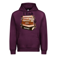 Mauve Wine i teach strength bravery equality love history Urban Hoodie - Zillion Design Studio