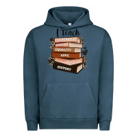 Pigment Midnight Navy i teach strength bravery equality love history Urban Hoodie - Zillion Design Studio