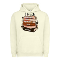 Pigment Pistachio i teach strength bravery equality love history Urban Hoodie - Zillion Design Studio