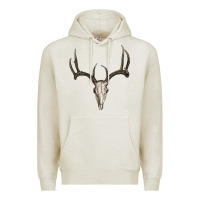 Oatmeal Heather deer skull Premium Hoodie - RanaPortraitStore