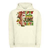 Pigment Pistachio steppin into juneteenth Urban Hoodie - Zillion Design Studio