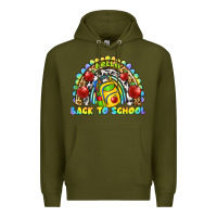 Army Green hello back to school rainbow Premium Hoodie - texasbilliewilder