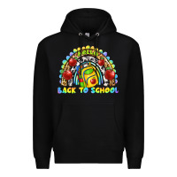 Black hello back to school rainbow Premium Hoodie - texasbilliewilder