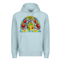 Blue Mist hello back to school rainbow Premium Hoodie - texasbilliewilder
