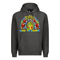 Charcoal Heather hello back to school rainbow Premium Hoodie - texasbilliewilder