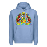 Colony Blue hello back to school rainbow Premium Hoodie - texasbilliewilder