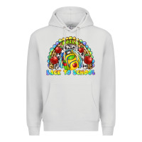 Dove Grey hello back to school rainbow Premium Hoodie - texasbilliewilder