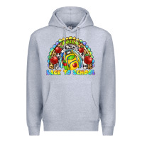 Heather Grey hello back to school rainbow Premium Hoodie - texasbilliewilder