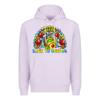 Lilac hello back to school rainbow Premium Hoodie - texasbilliewilder